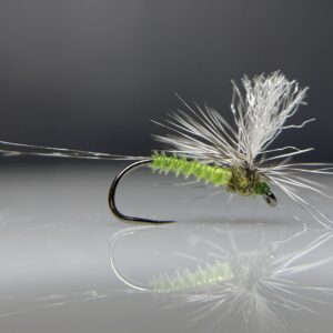 Caddis Green Biot Parachute - White Post